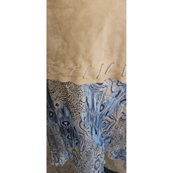 Vintage ABSOLU PARIS Suede/western Style Knee Length Skirt  Size 40 US 8 - Picture 2 of 6